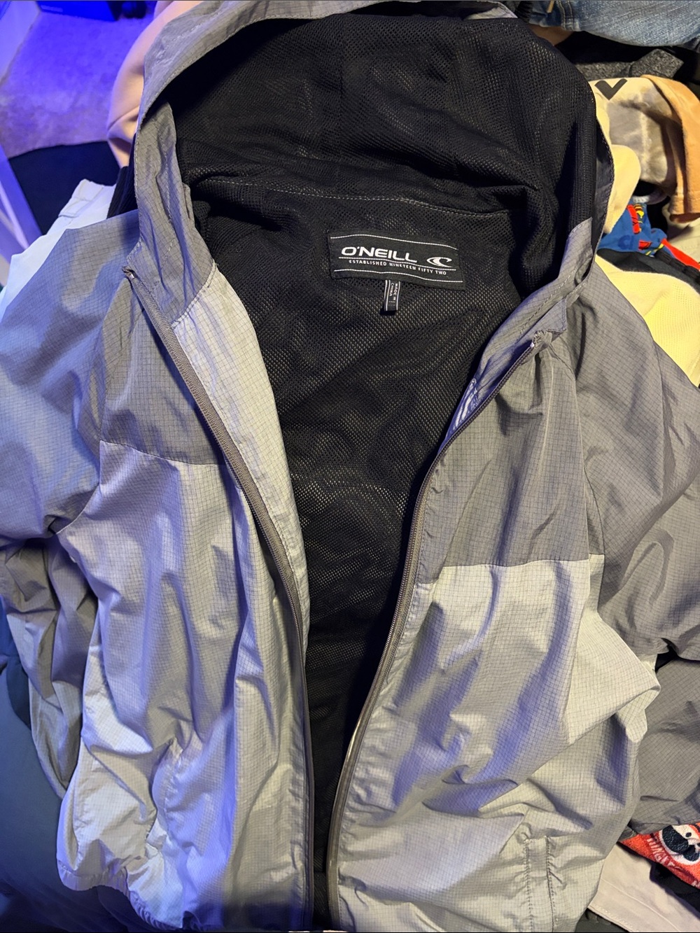 O'Neill  Boy’s Light Gray Hooded Rain Jacket